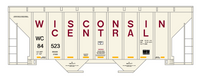 Wisconsin Central 3000 Cu Ft Covered Hopper Maroon  - Decal