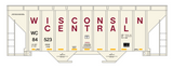 Wisconsin Central 3000 Cu Ft Covered Hopper Maroon  - Decal