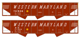 Western Maryland Triple Hopper White Speed Letter - Decal